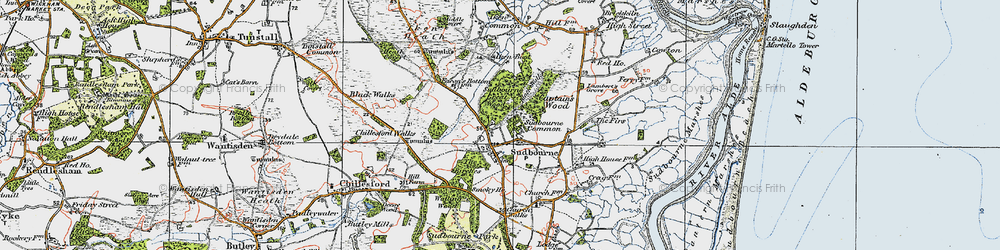 Old map of Sudbourne in 1921