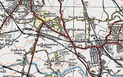 Old map of Sudbury in 1920