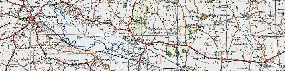 Old map of Aston Heath in 1921
