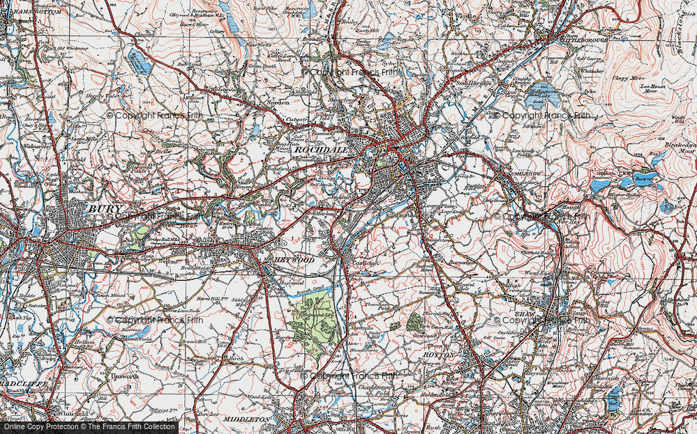 Old Map of Sudden, 1924 in 1924
