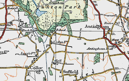 Old map of Suffield in 1922
