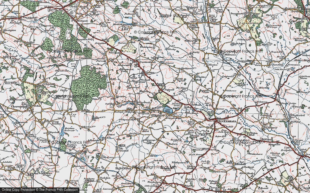 Old Map of Sugnall, 1921 in 1921