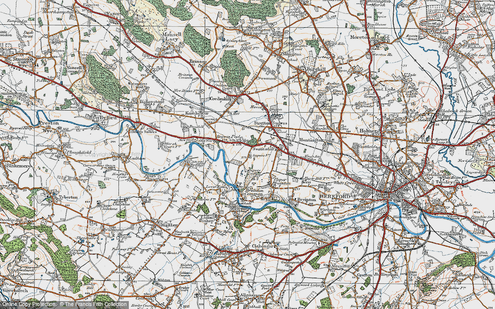 Old Map of Sugwas Pool, 1920 in 1920