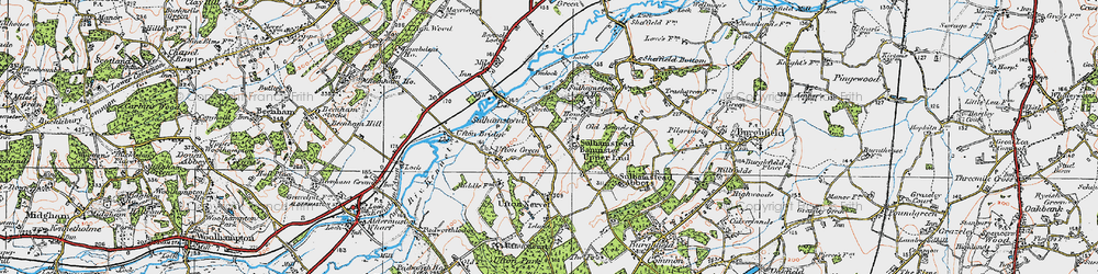 Old map of Sulhampstead Bannister Upper End in 1919