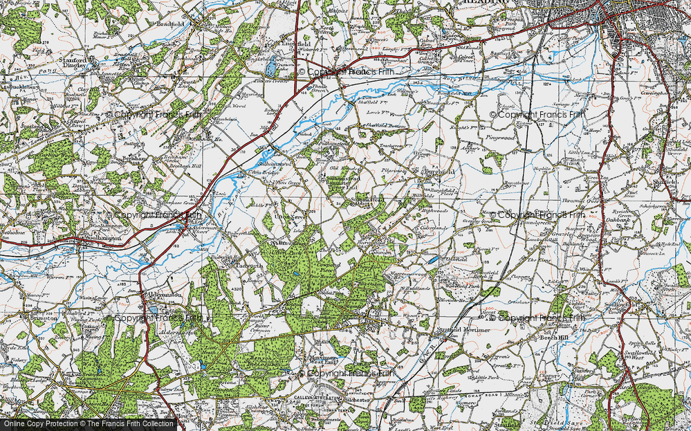 Old Map of Sulhamstead Abbots, 1919 in 1919