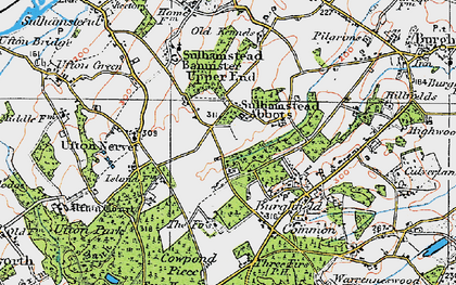 Old map of Sulhamstead Abbots in 1919