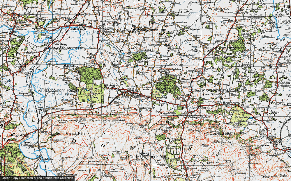 Old Map of Sullington Warren, 1920 in 1920