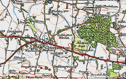 Old map of Sullington Warren in 1920