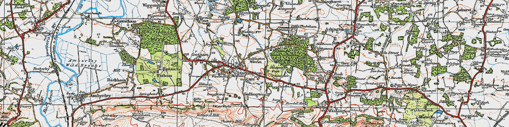 Old map of Sullington Warren in 1920