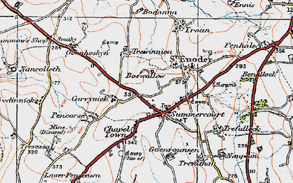 Old map of Summercourt in 1919