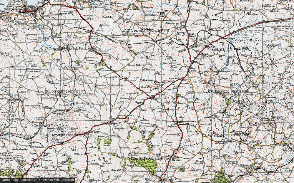 Historic Ordnance Survey Map of Summercourt, 1919