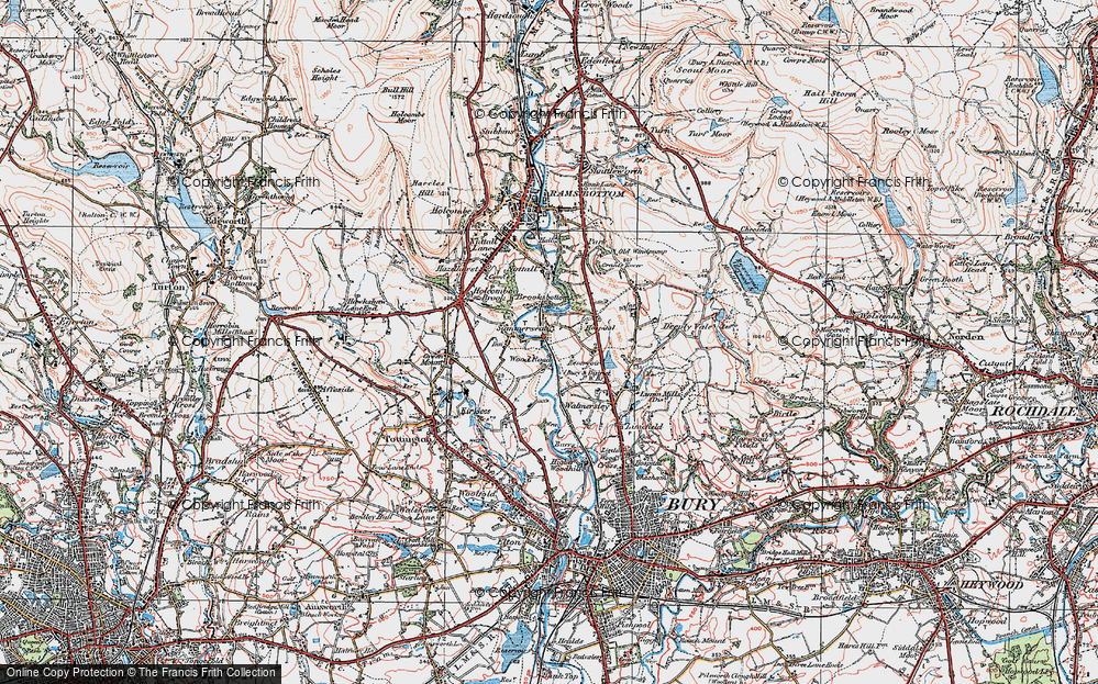 Old Map of Summerseat, 1924 in 1924