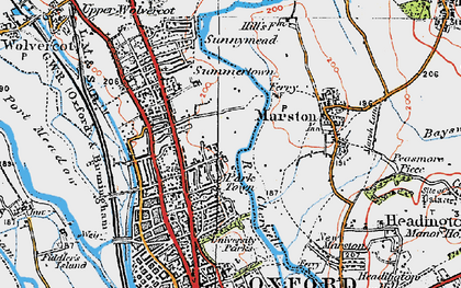 Old map of Summertown in 1919