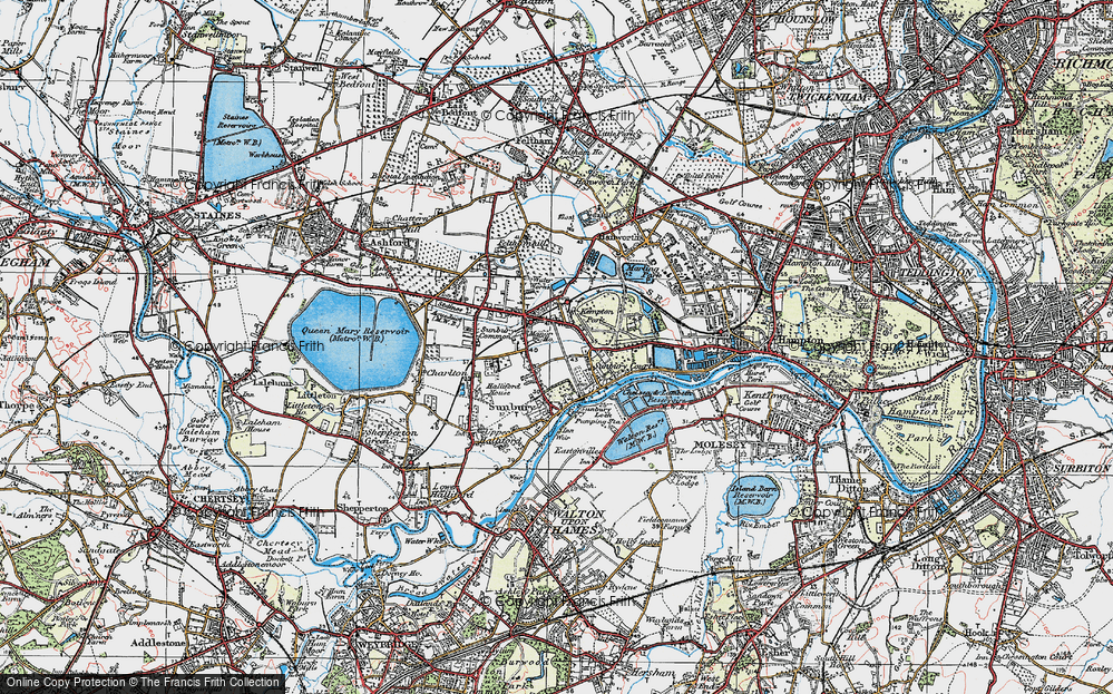 Old Map of Sunbury, 1920 in 1920
