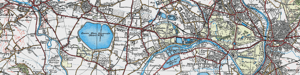 Old map of Sunbury in 1920