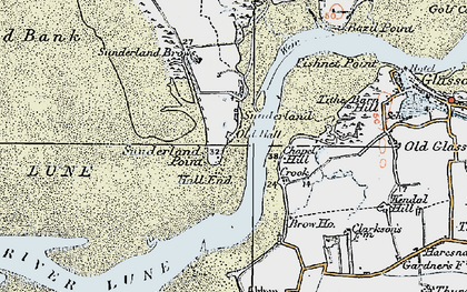 Old map of Sunderland Point in 1924