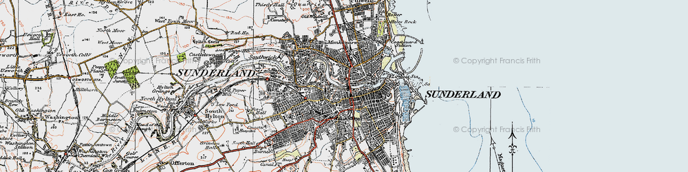 Old map of Sunderland in 1925