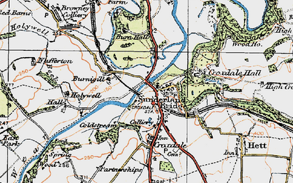 Old map of Sunderland Bridge in 1925