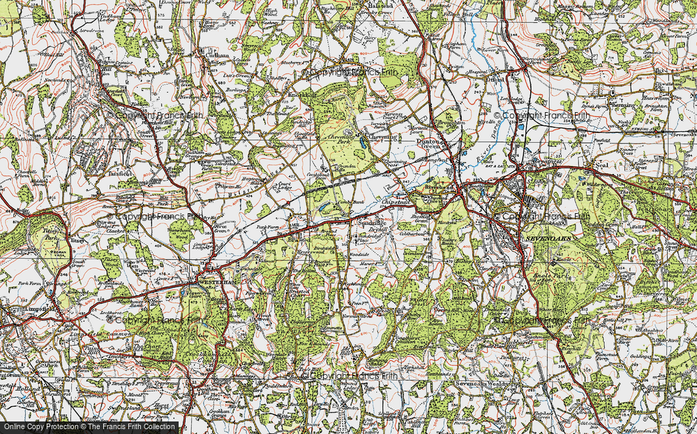 Old Map of Sundridge, 1920 in 1920