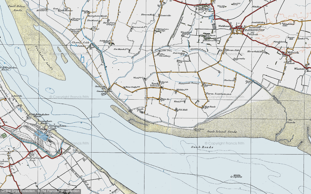 Old Map of Sunk Island, 1924 in 1924