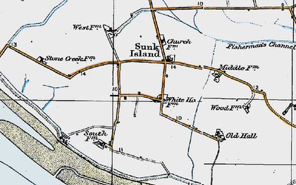 Old map of Sunk Island in 1924