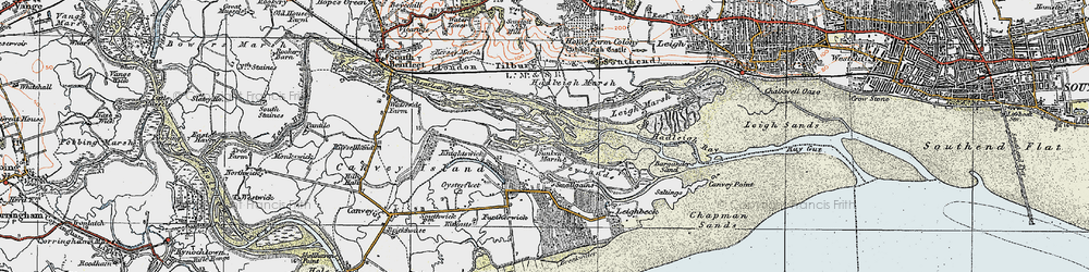 Old map of Two Tree Island in 1921