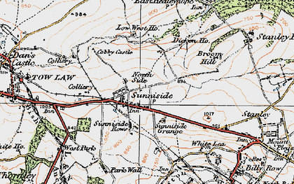 Old map of Sunniside in 1925