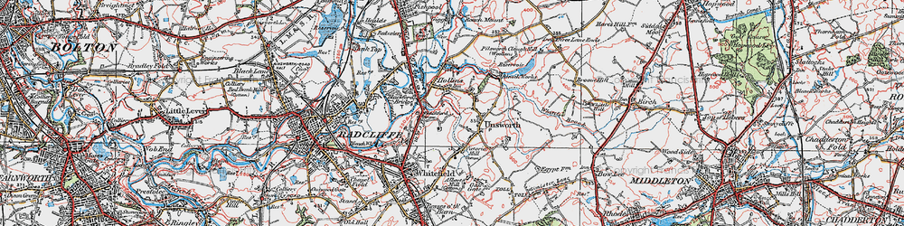 Old map of Thurston Fold in 1924