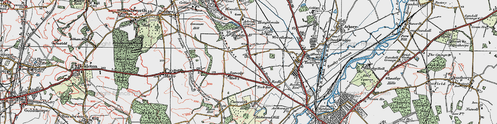 Old map of Sunnyfields in 1923