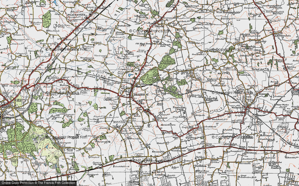 Old Map of Historic Map covering Ramsden Hall School in 1920