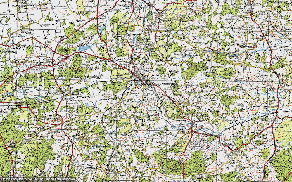 Old Map of Historic Map covering Brockhurst in 1920