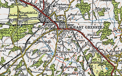 Old map of Brockhurst in 1920