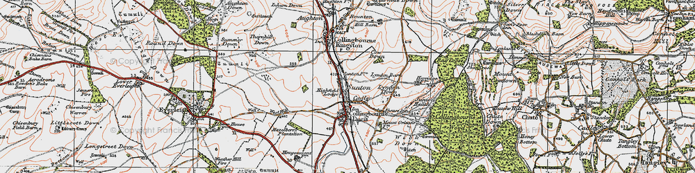 Old map of Sunton in 1919
