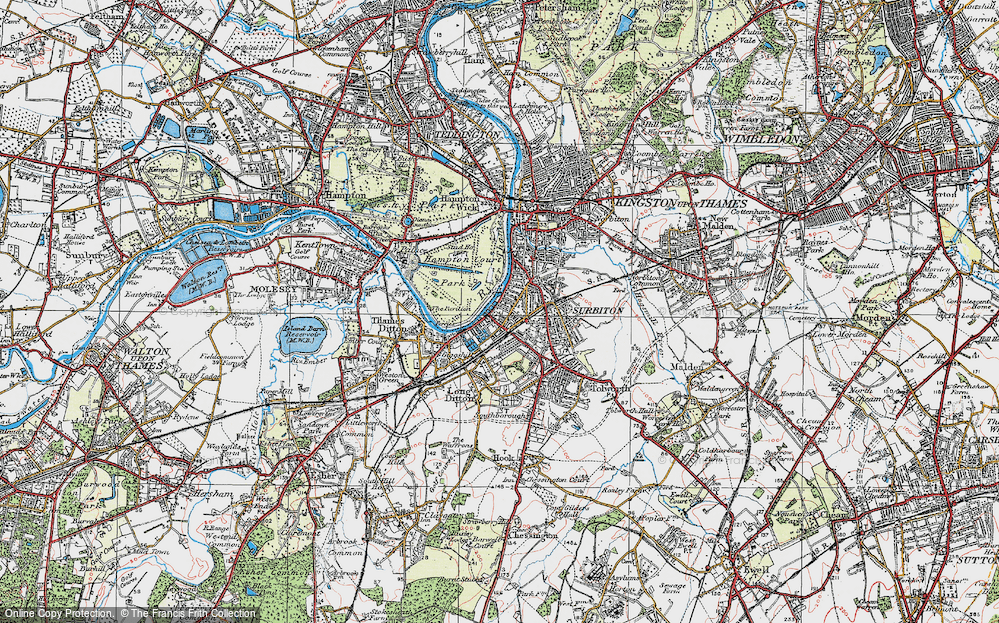 Old Map of Surbiton, 1920 in 1920