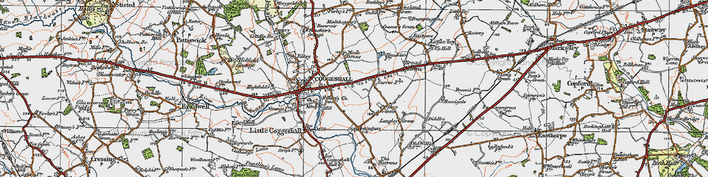 Old map of Surrex in 1921