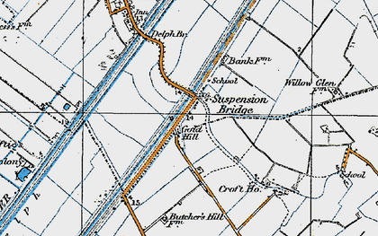 Old map of Suspension Bridge in 1920