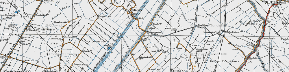 Old map of Suspension Bridge in 1920