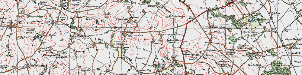 Old map of Sutterby in 1923