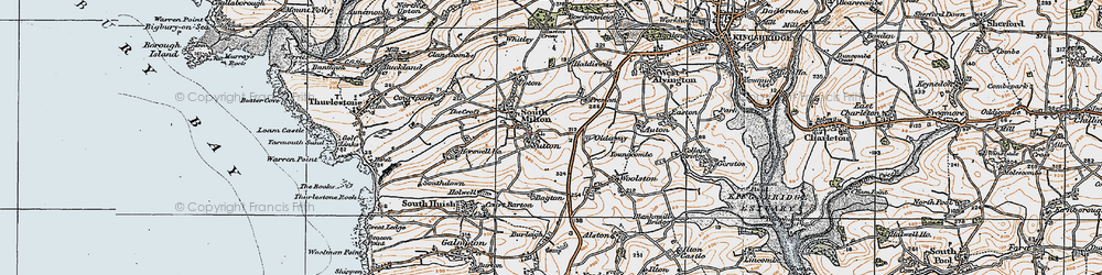 Old map of Sutton in 1919