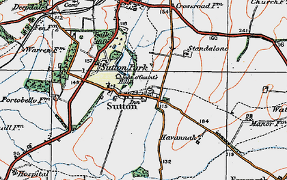 Old map of Sutton in 1919