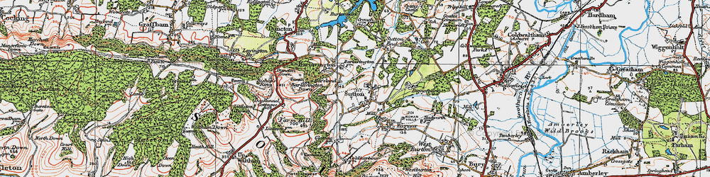 Old map of Barlavington Down in 1920