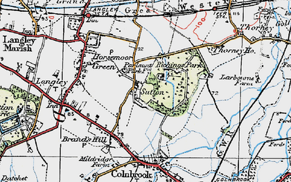 Old map of Sutton in 1920