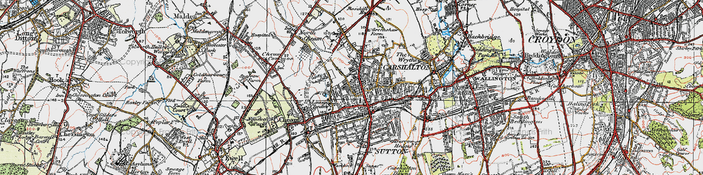 Old map of Sutton in 1920