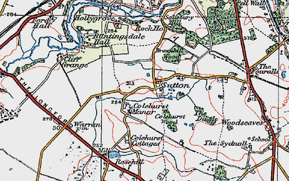 Old map of Brownhill Wood in 1921
