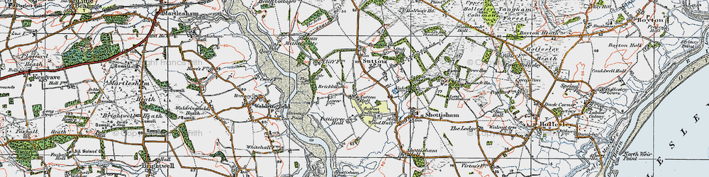 Old map of Broxtead Ho in 1921