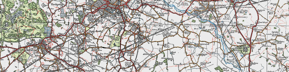 Old map of Sutton in 1923