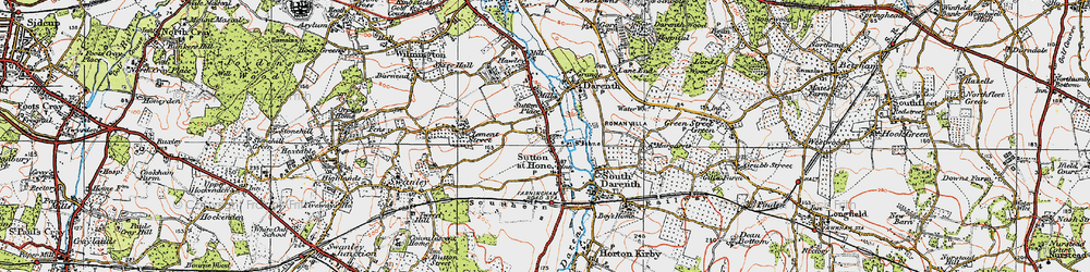 Old map of Sutton at Hone in 1920