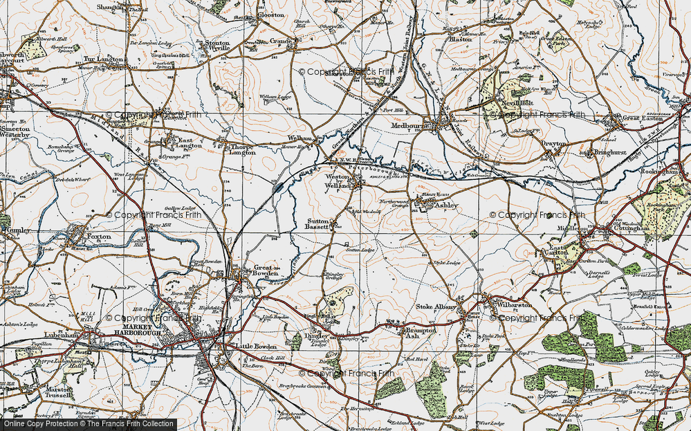 Old Map of Sutton Bassett, 1920 in 1920