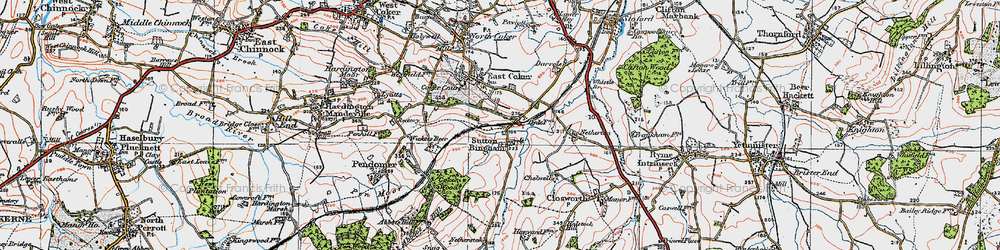 Old map of Sutton Bingham in 1919