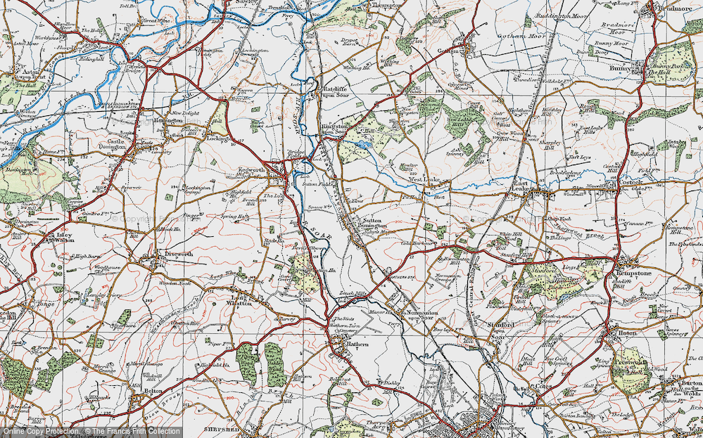 Old Map of Sutton Bonington, 1921 in 1921